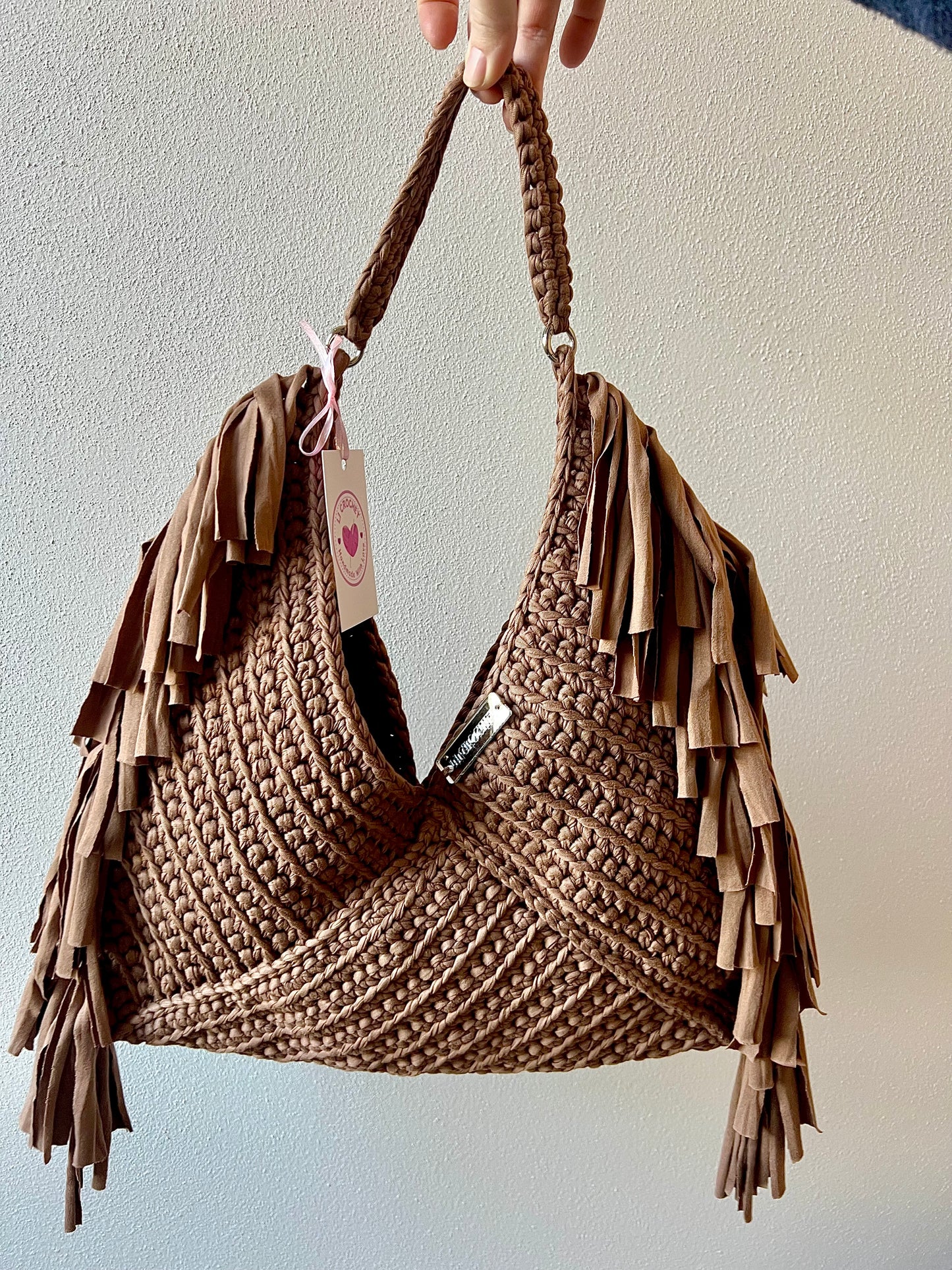 Borsa Texas con frange marrone chiaro 🤎