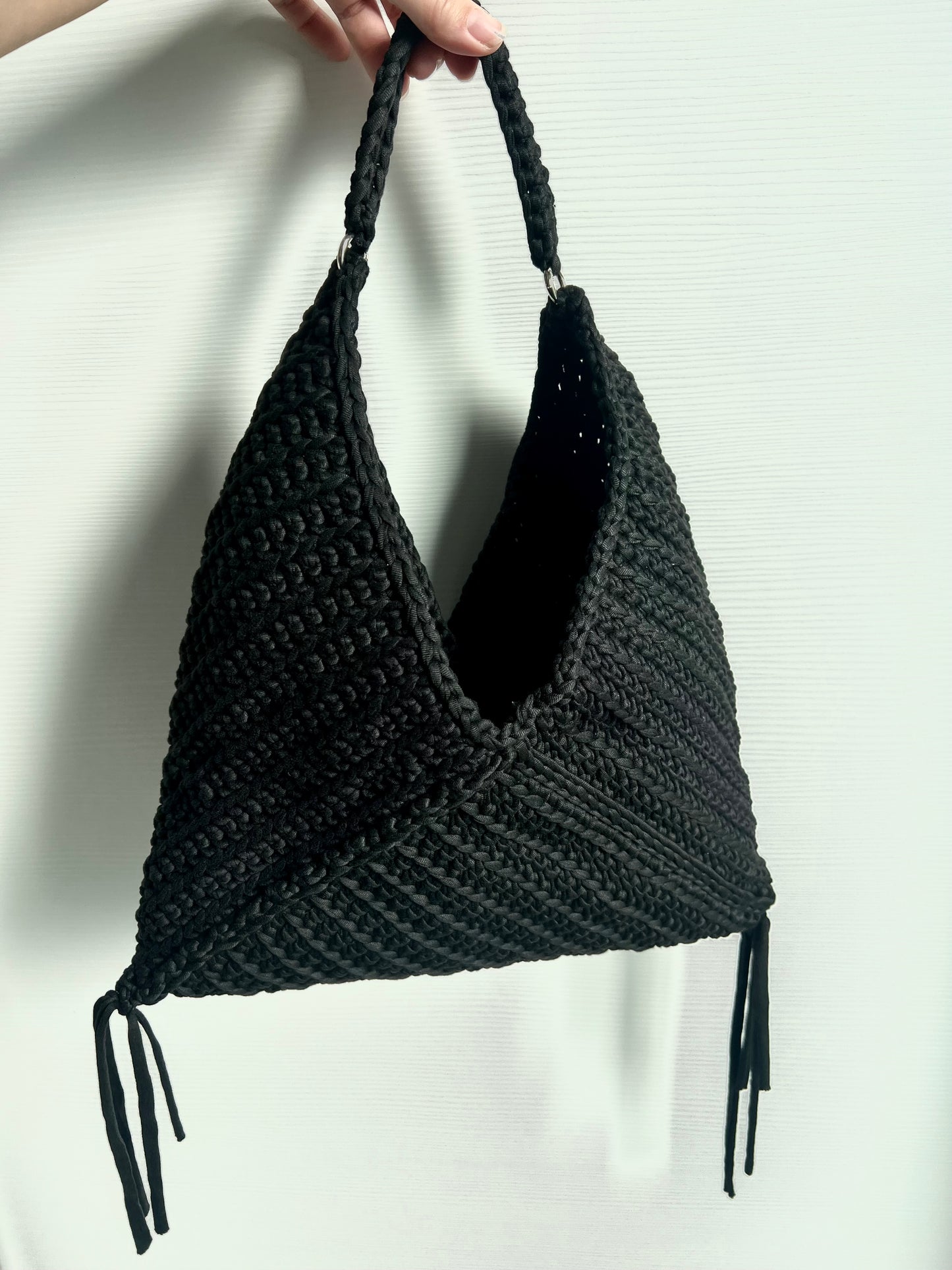 Maxi borsa uncinetto nera🖤