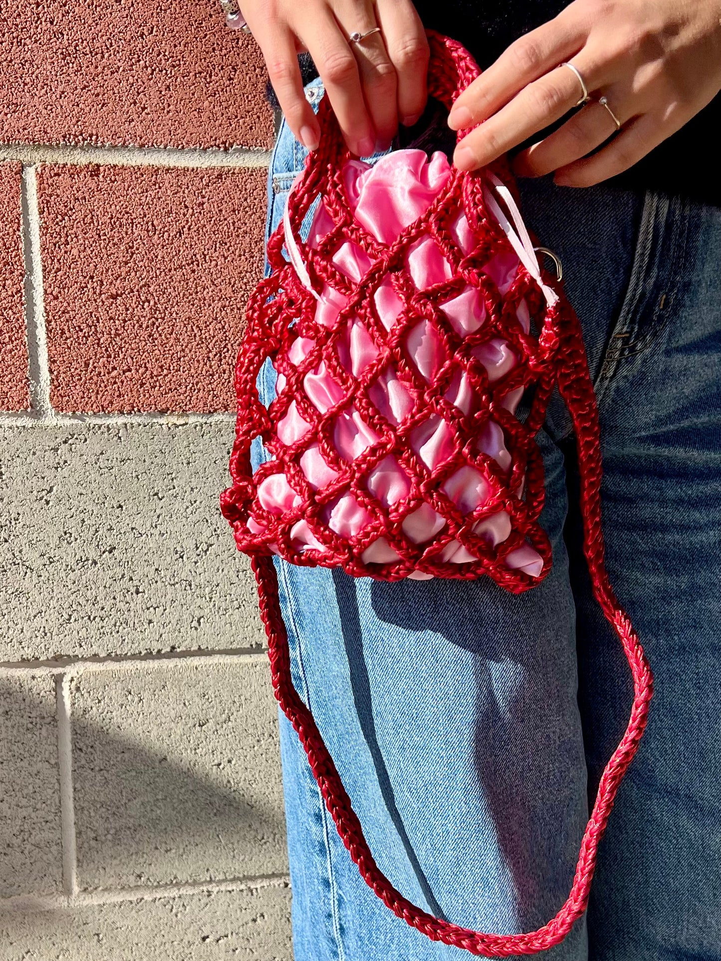 Crochet bag rossa e rosa ❤️💖