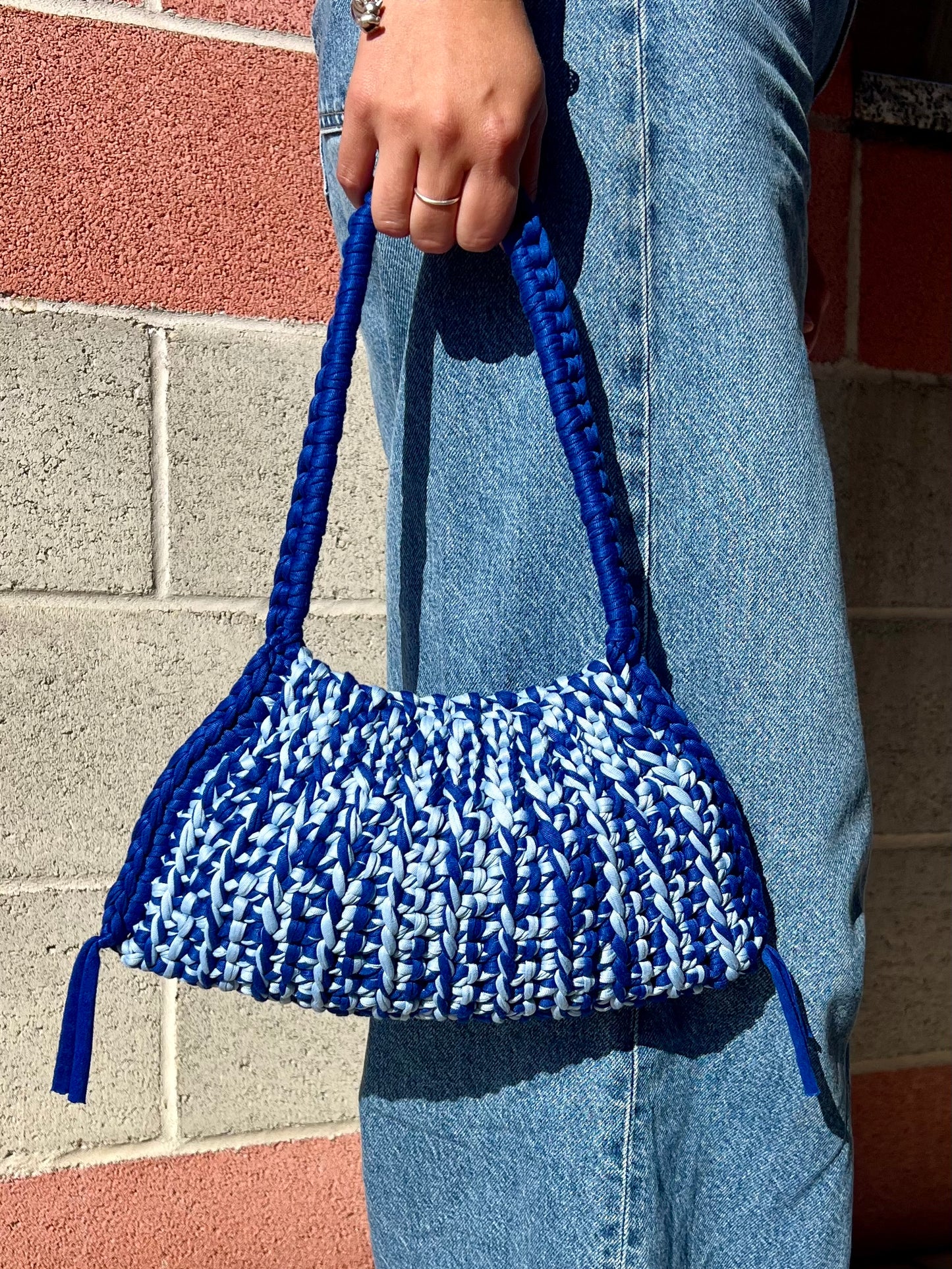 Crochet bag bicolor blu💙🩵