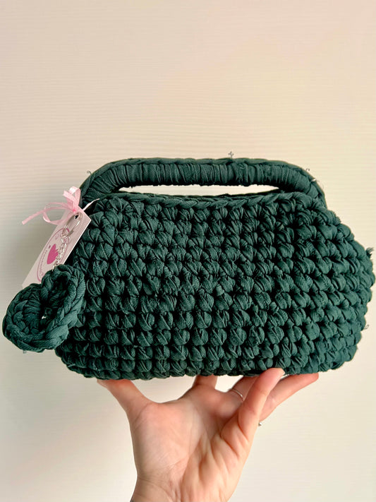 Maxi clutch in effetto jeans verde 💚