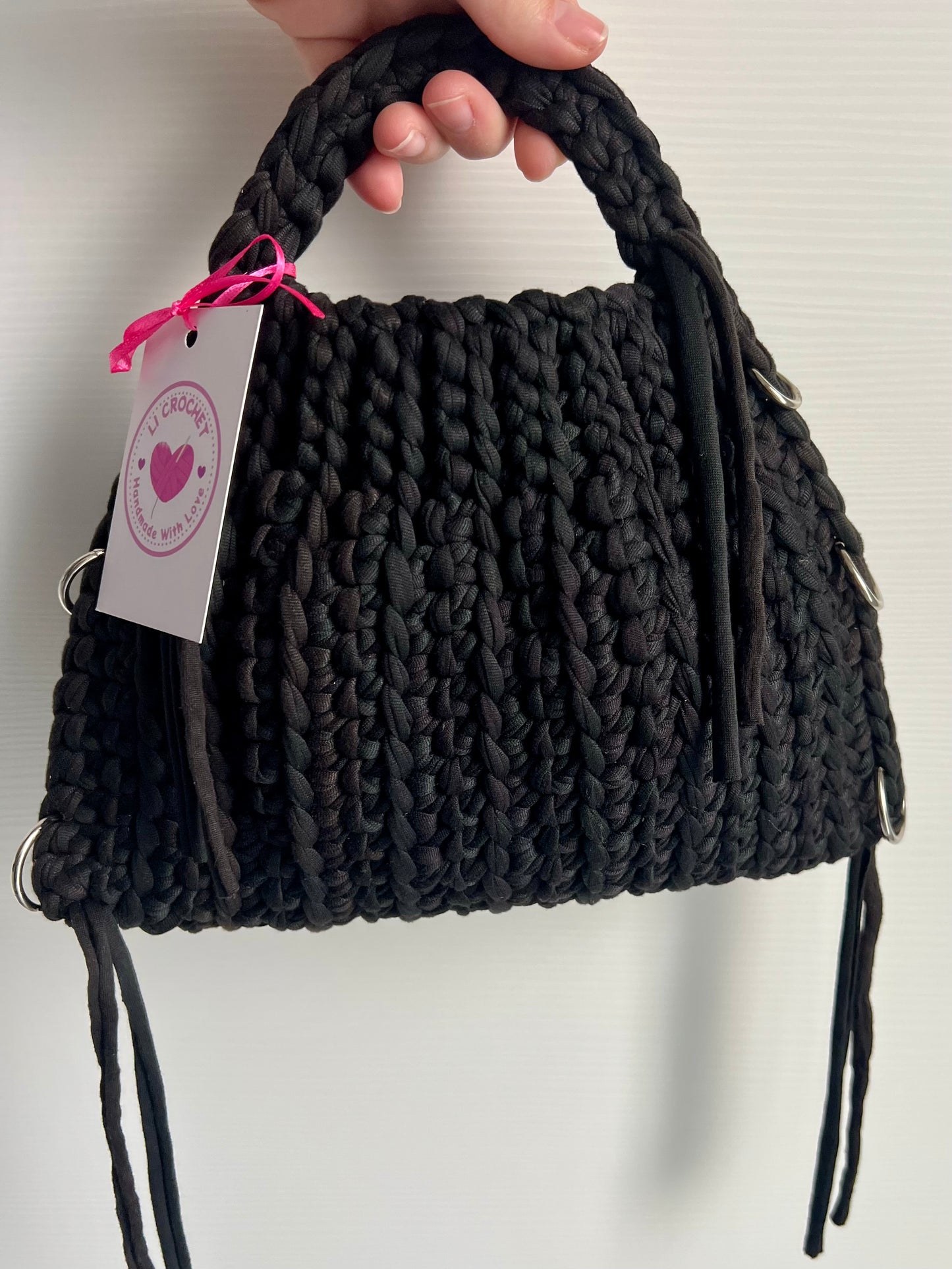 Crochet bag con anelli💖💚💙🤎🩶🖤