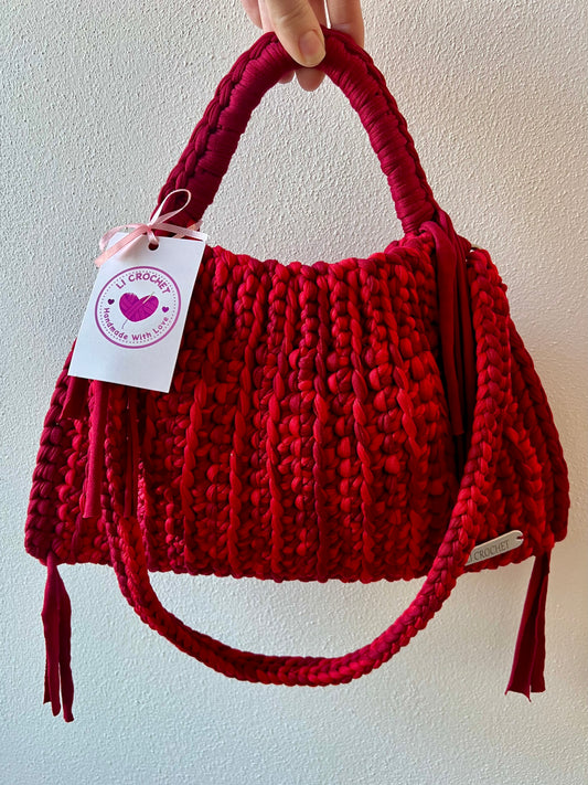 Borsa bicolor rossa con tracolla ❤️