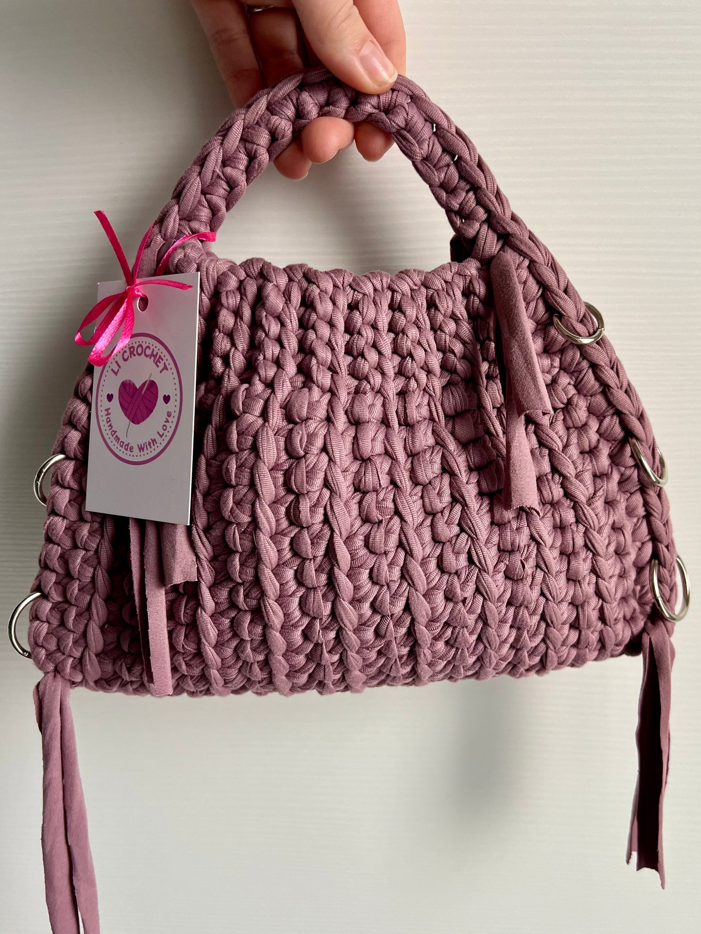 Crochet bag con anelli💖💚💙🤎🩶🖤