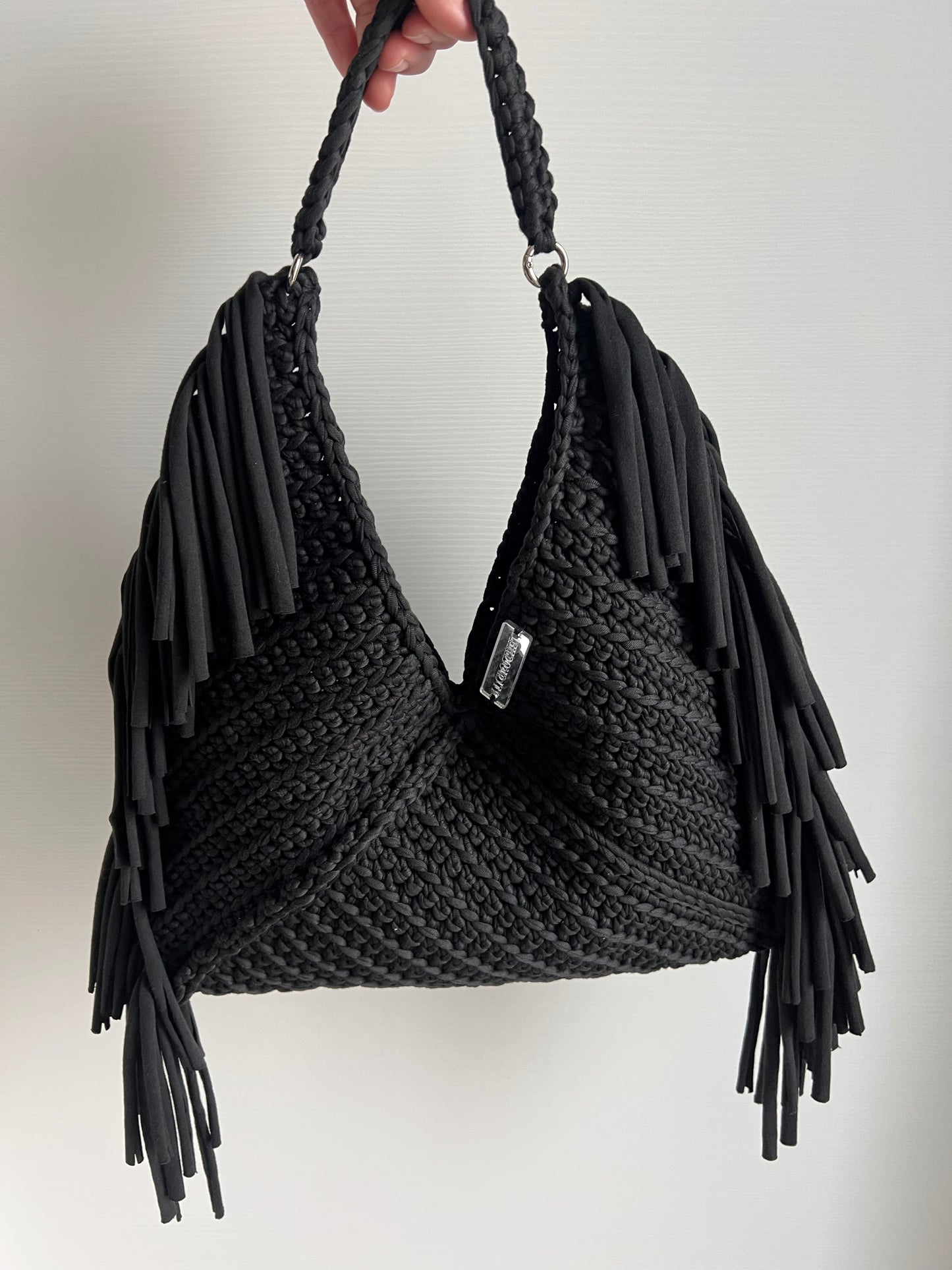 Maxi borsa uncinetto nera🖤