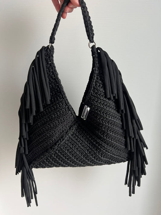 Maxi borsa uncinetto nera🖤