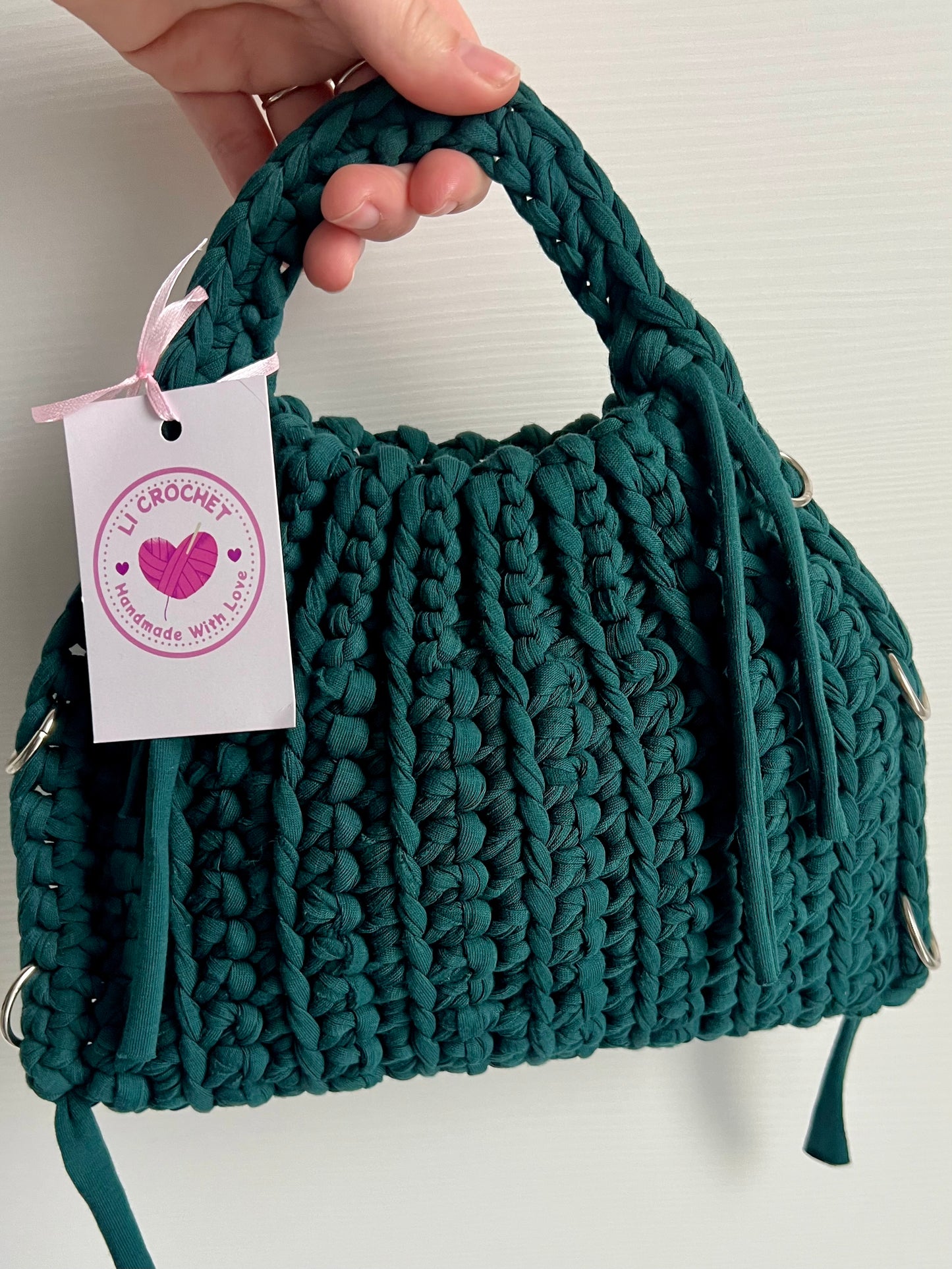 Crochet bag con anelli💖💚💙🤎🩶🖤