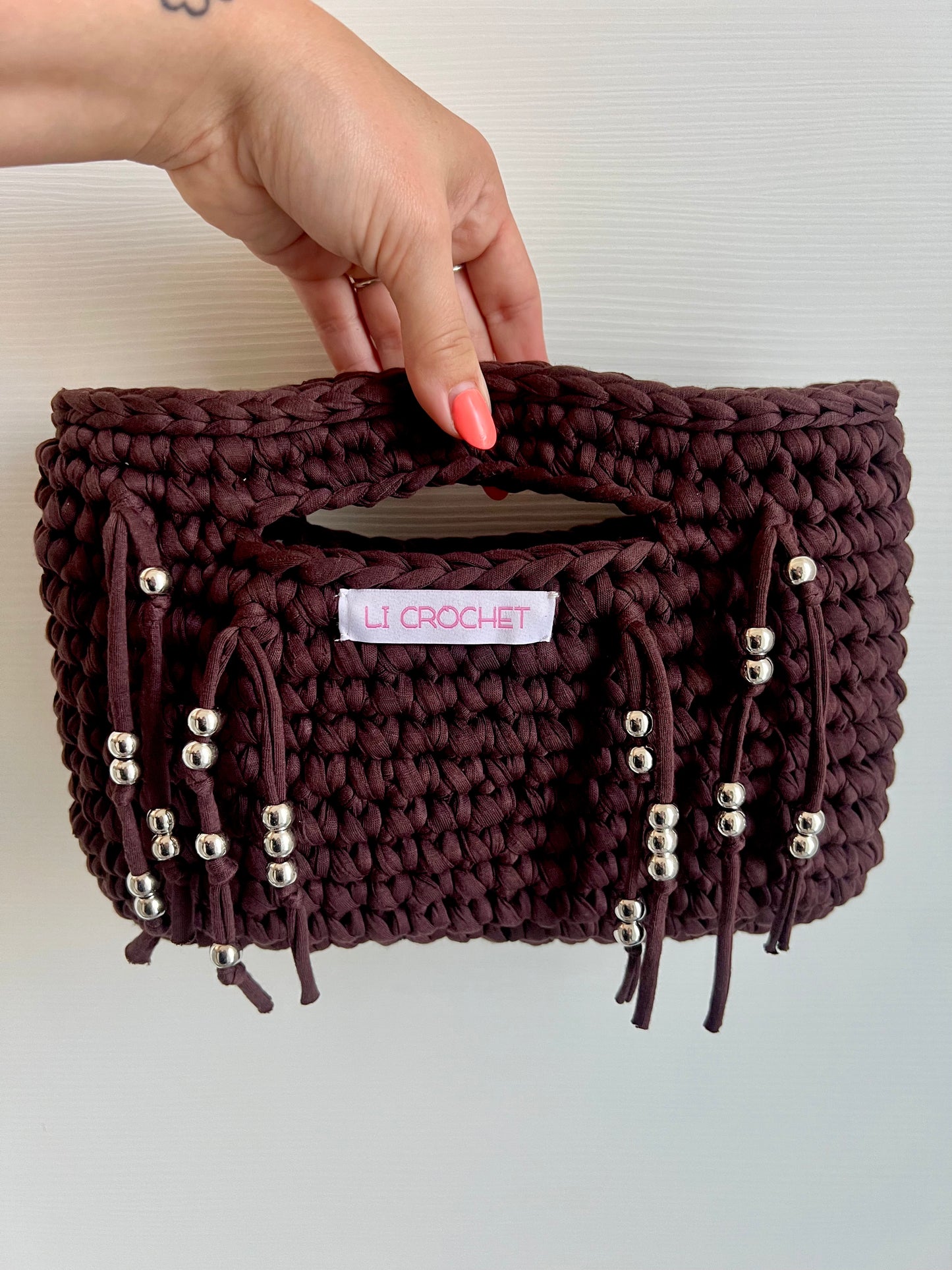 Borsa con frange e perline 🤎
